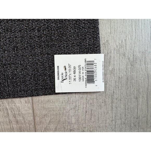 Chilewich Boucle Noir Rectangle Placemats Set Of 3 Crepe Weave Easy Maintenance - Picture 4 of 5